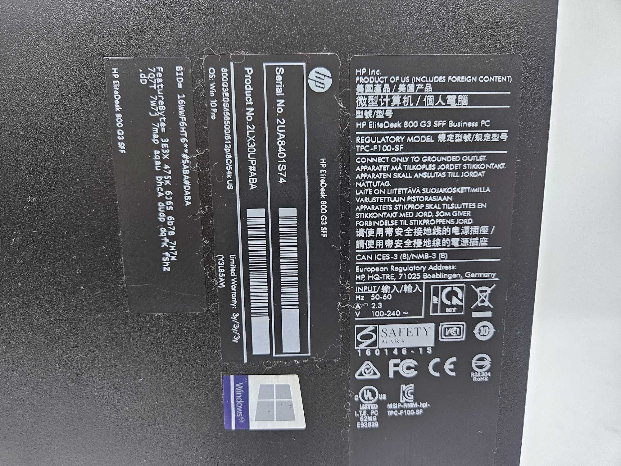 HP Elitedesk 800 G3 SFF системний блок i5-6500/8GbDDR4/512Gb SSD NVMe