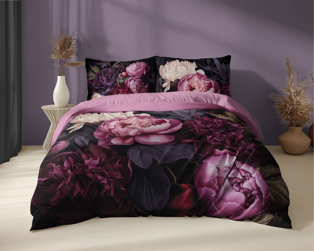 Pościel 100% Bawełna 160x200 Piwonie Kwiaty Realne zdjęcie