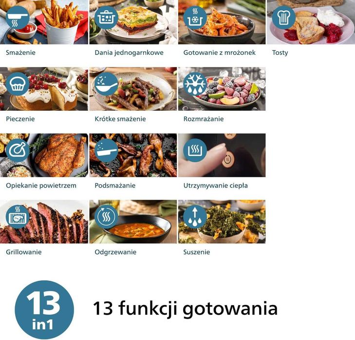 NOWA Frytkownica Beztłuszczowa PHILIPS Mona 1500W pojemna - AIR FRYER