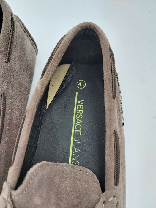 Buty VERSACE JEANS  rozmiar 40 mokasyny skora zamszowa beż