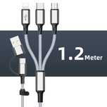 6a 3 em 1 cabo usb tipo c 66w
