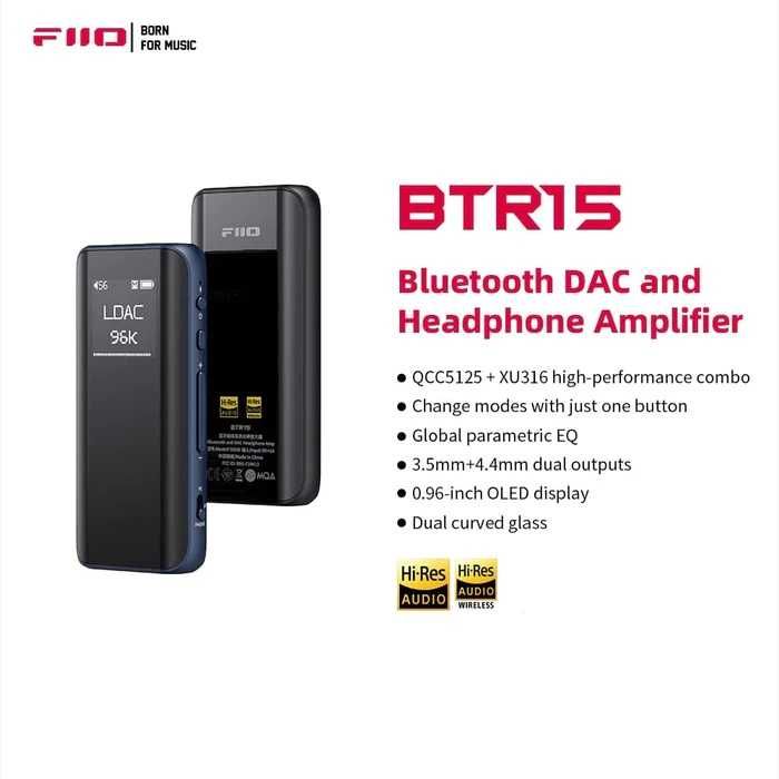 ⇒ FiiO BTR15 - это ресивер Bluetooth ЦАП DAC, усилитель для наушников