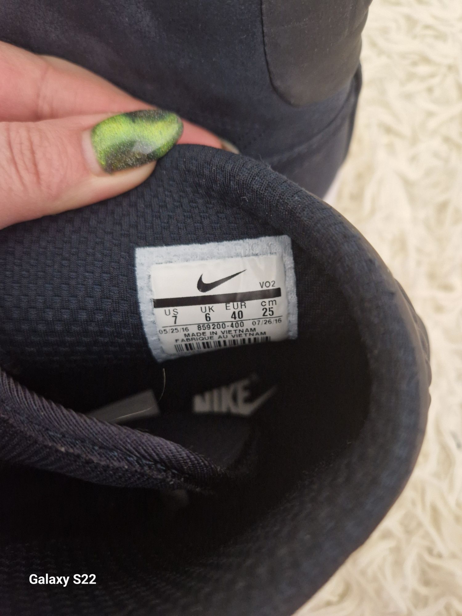 Високі кросівки Nike,  замш синій,  25см по стельці