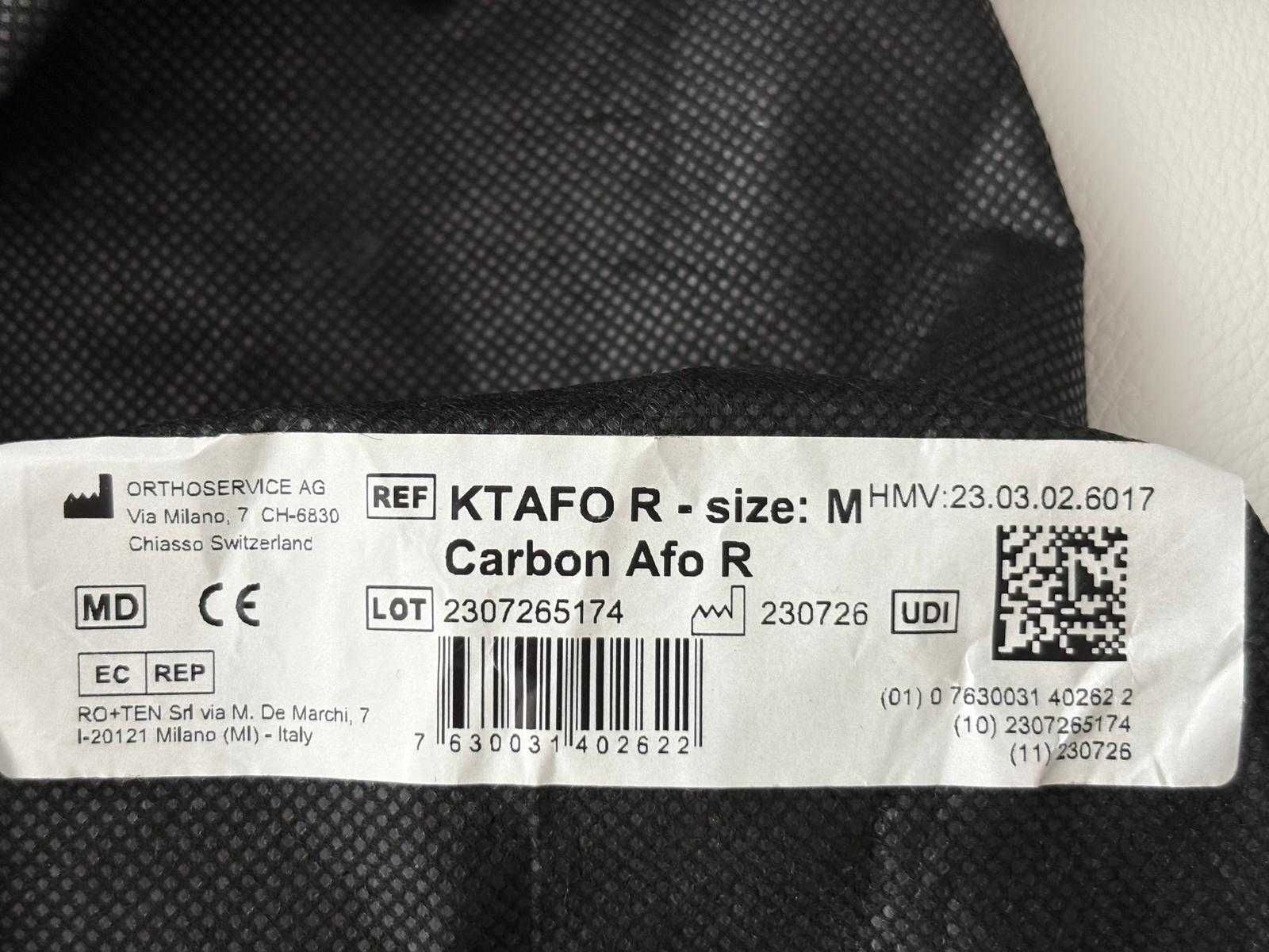 Orteza stabilizująca na opadającą stopę z włókna węglowego Carbon afo