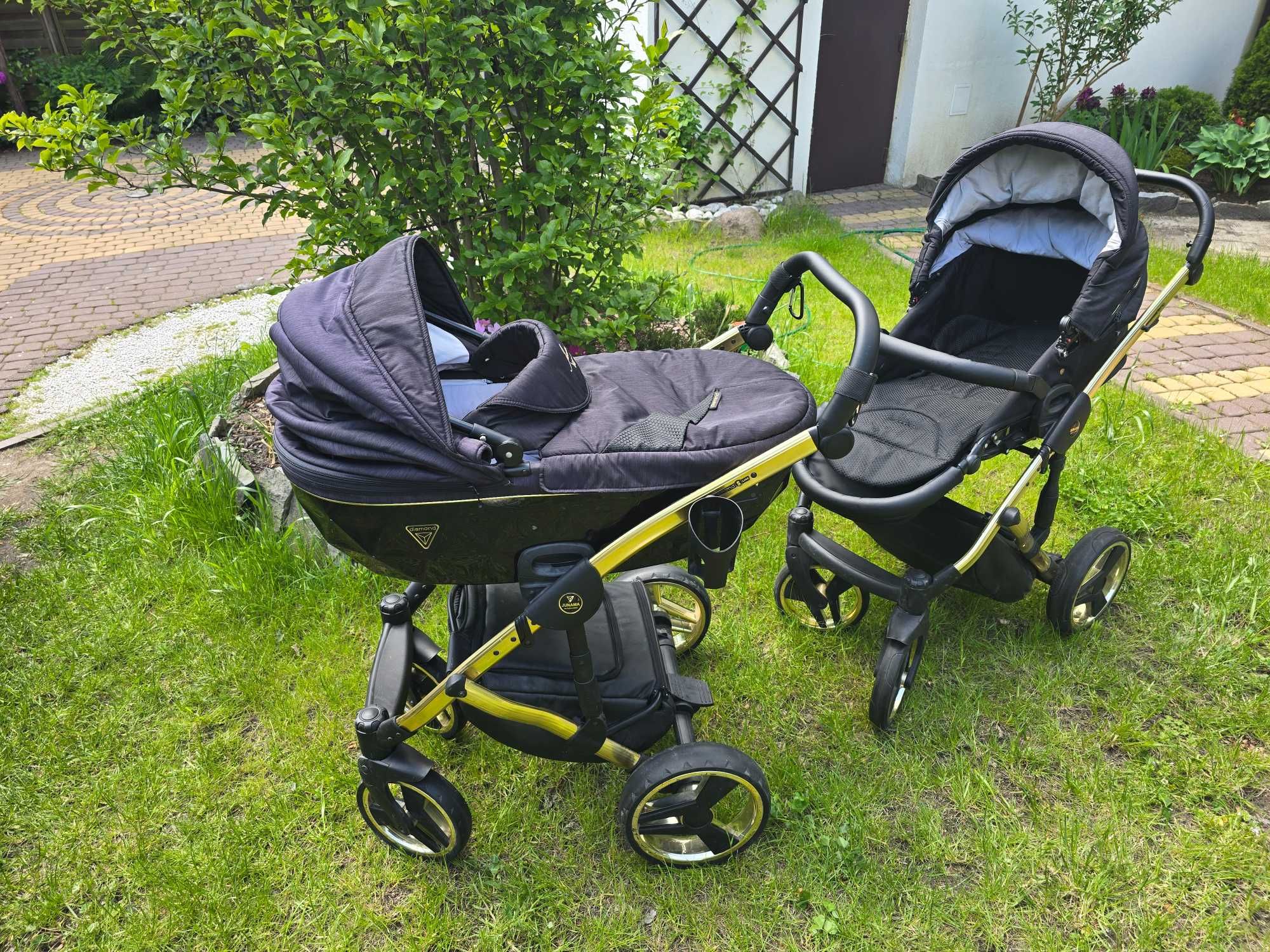 JUNAMA Diamond S LINE CZARNY Wózek 2w1