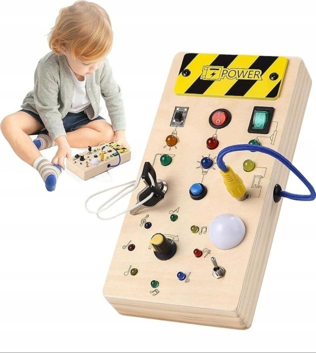 Drewniana Tablica Sensoryczna Edukacyjna LED Montessori najtaniej