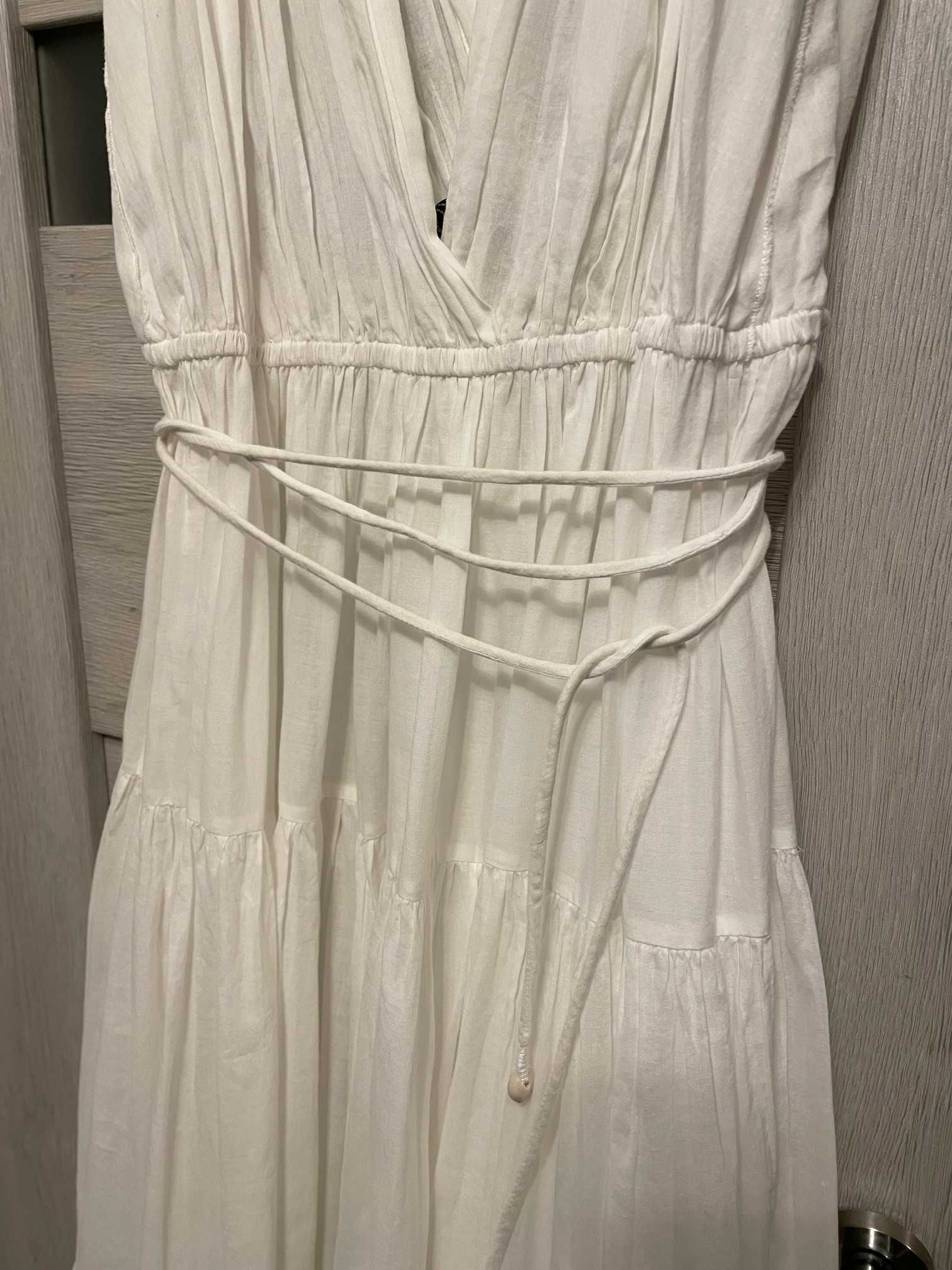 Sukienka Massimo Dutti maxi długa biała r. M