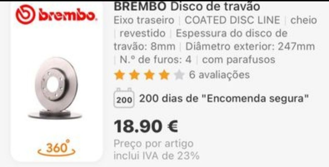 Discos Brembo (novos)