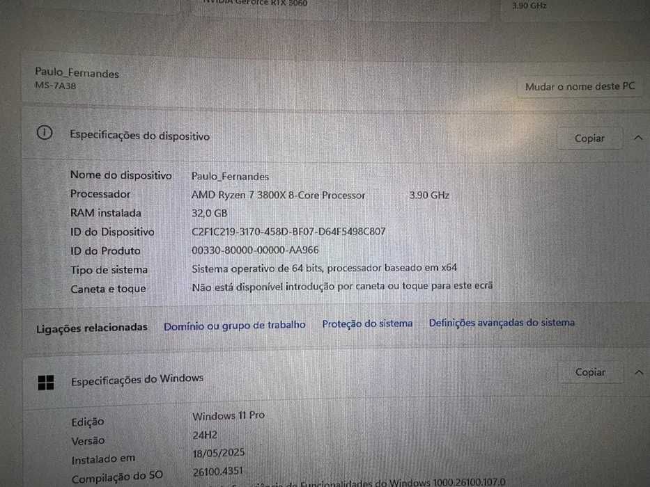 Computador gaming, características nas fotos