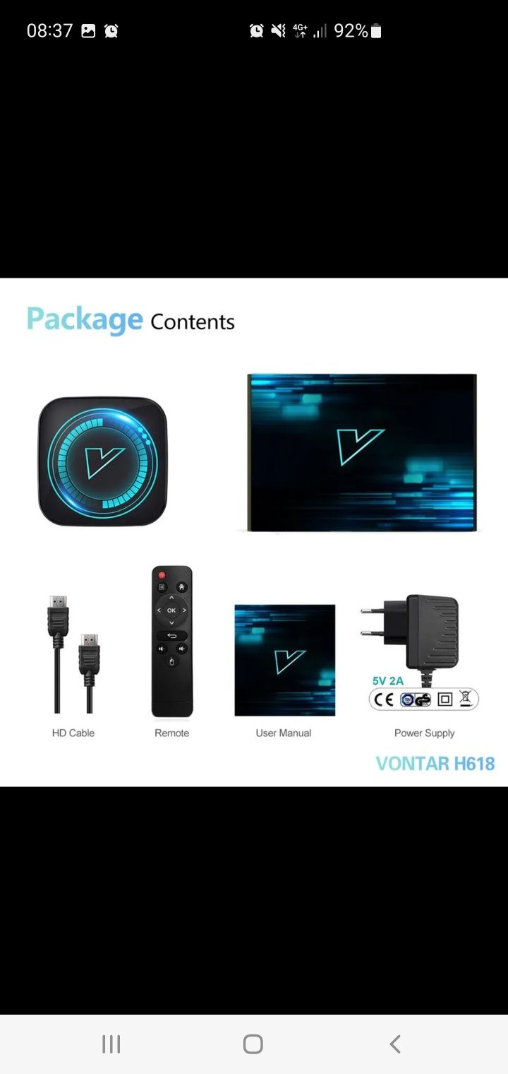 Box android VONTAR 4gb/32gb android 12.0