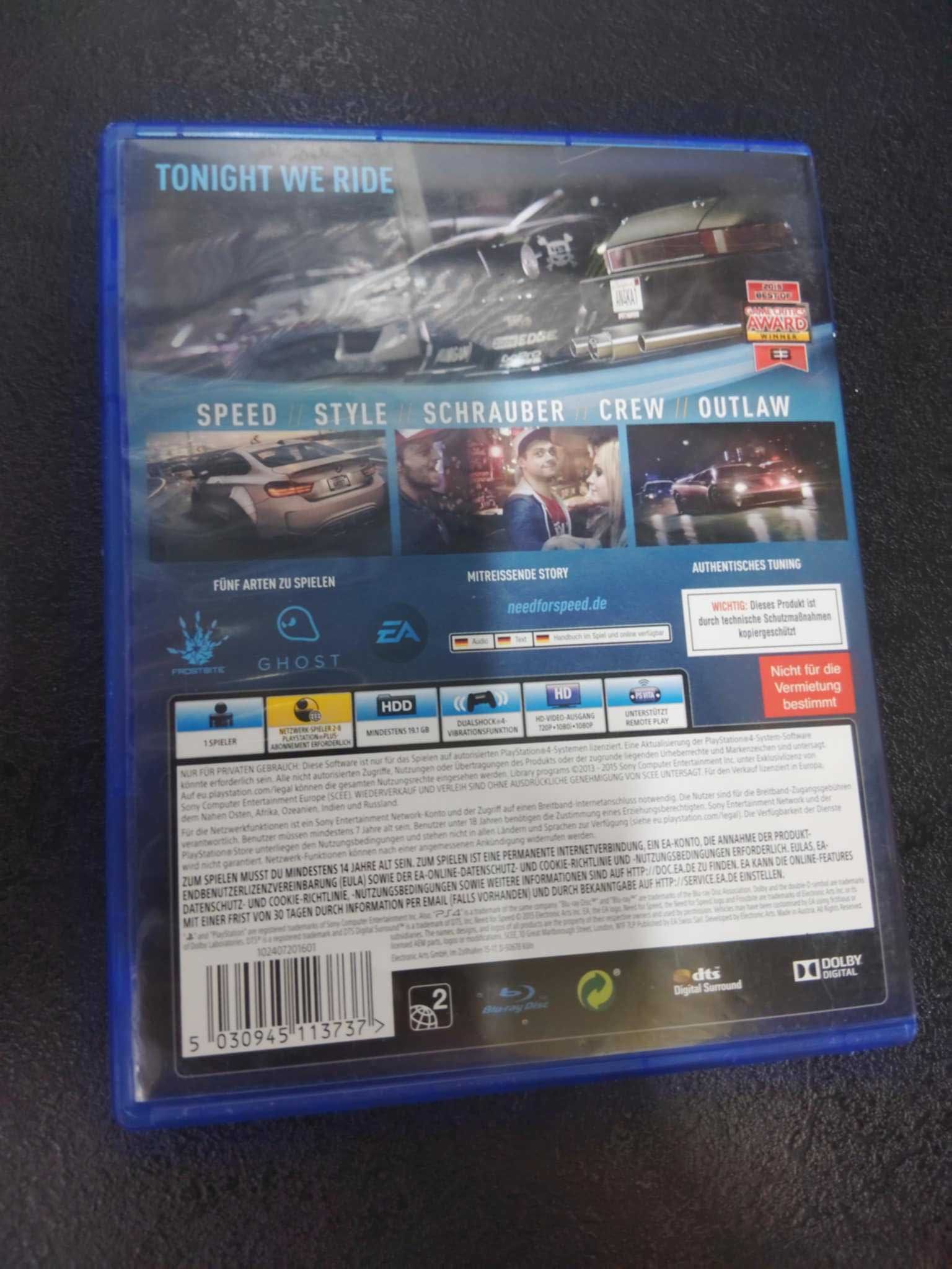 Need for Speed PS4 2016 nfs Polskie napisy są w grze