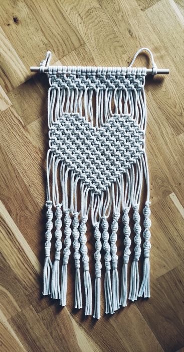 Makatka makrama serce handmade