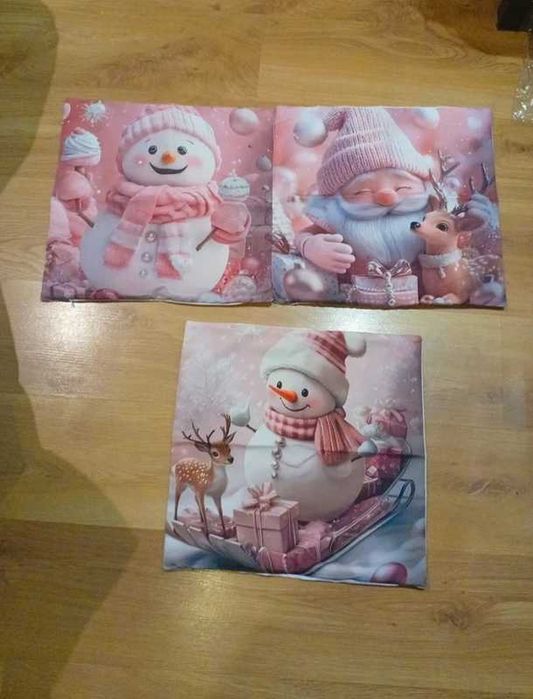 3 świąteczne poszewki na poduszki 40x40