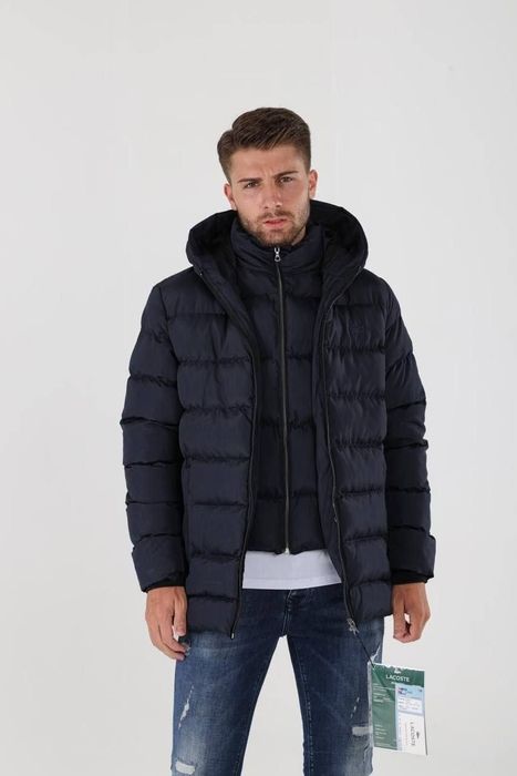 РАСПРОДАЖА -60% Чоловіча зимова куртка Lacoste чорний пуховик S M розм