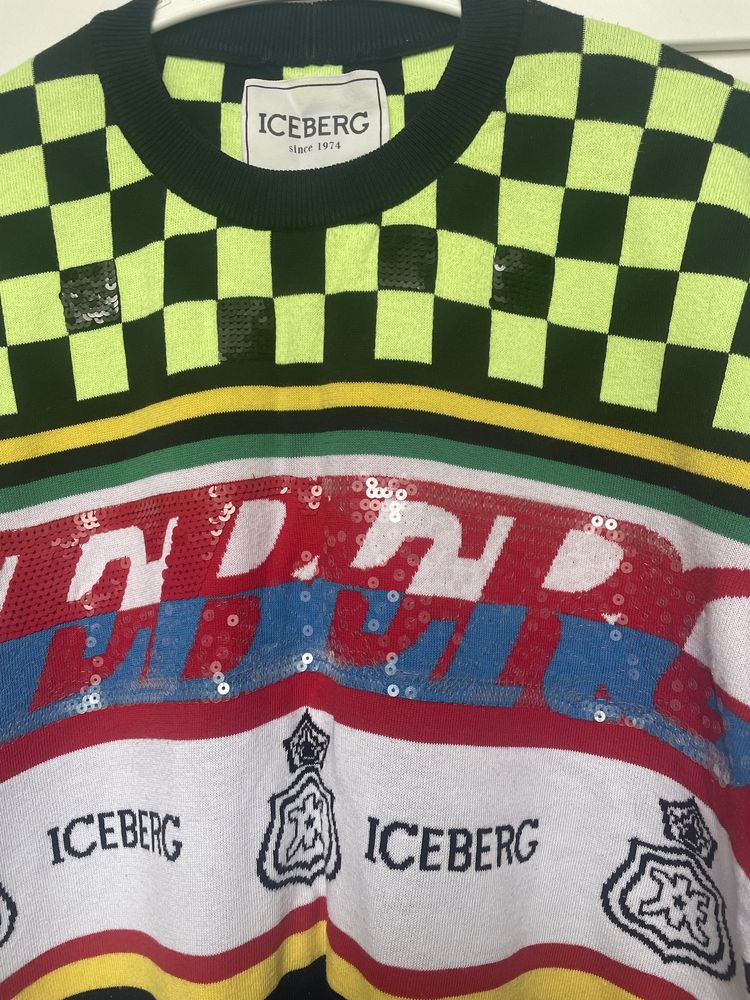 Iceberg UNIKATOWY kolorowy damski sweter M