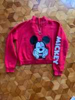 Krótka czerwona bluza sportowa Mickey Mouse rozmiar 146