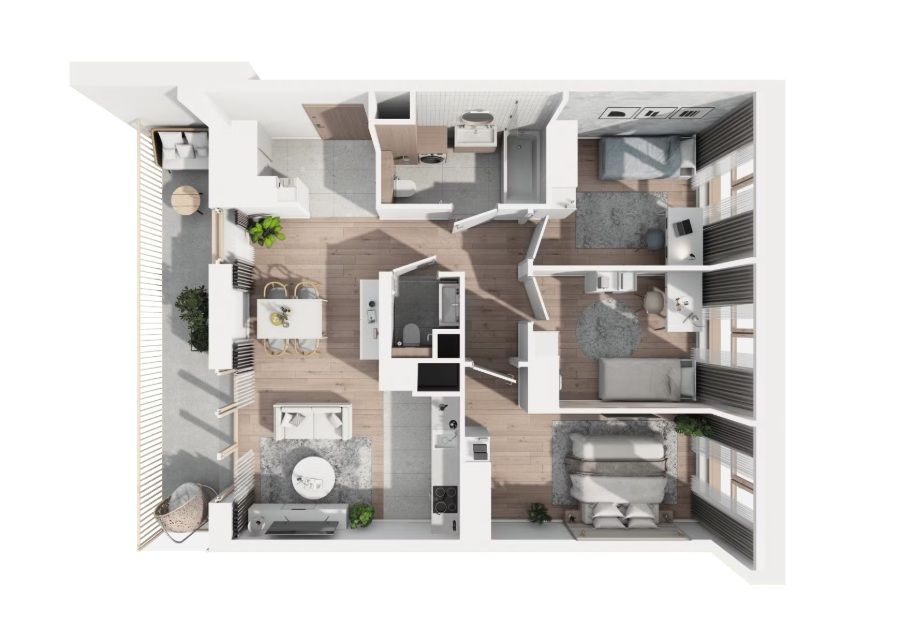 Nowoczesne mieszkanie 4-pok/ Nowy centrum Łodzi / Flow