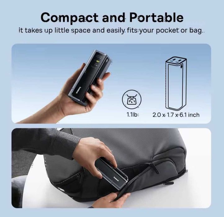 Портативний зовнішній акумулятор Baseus 145 Вт, 20800 мАг.