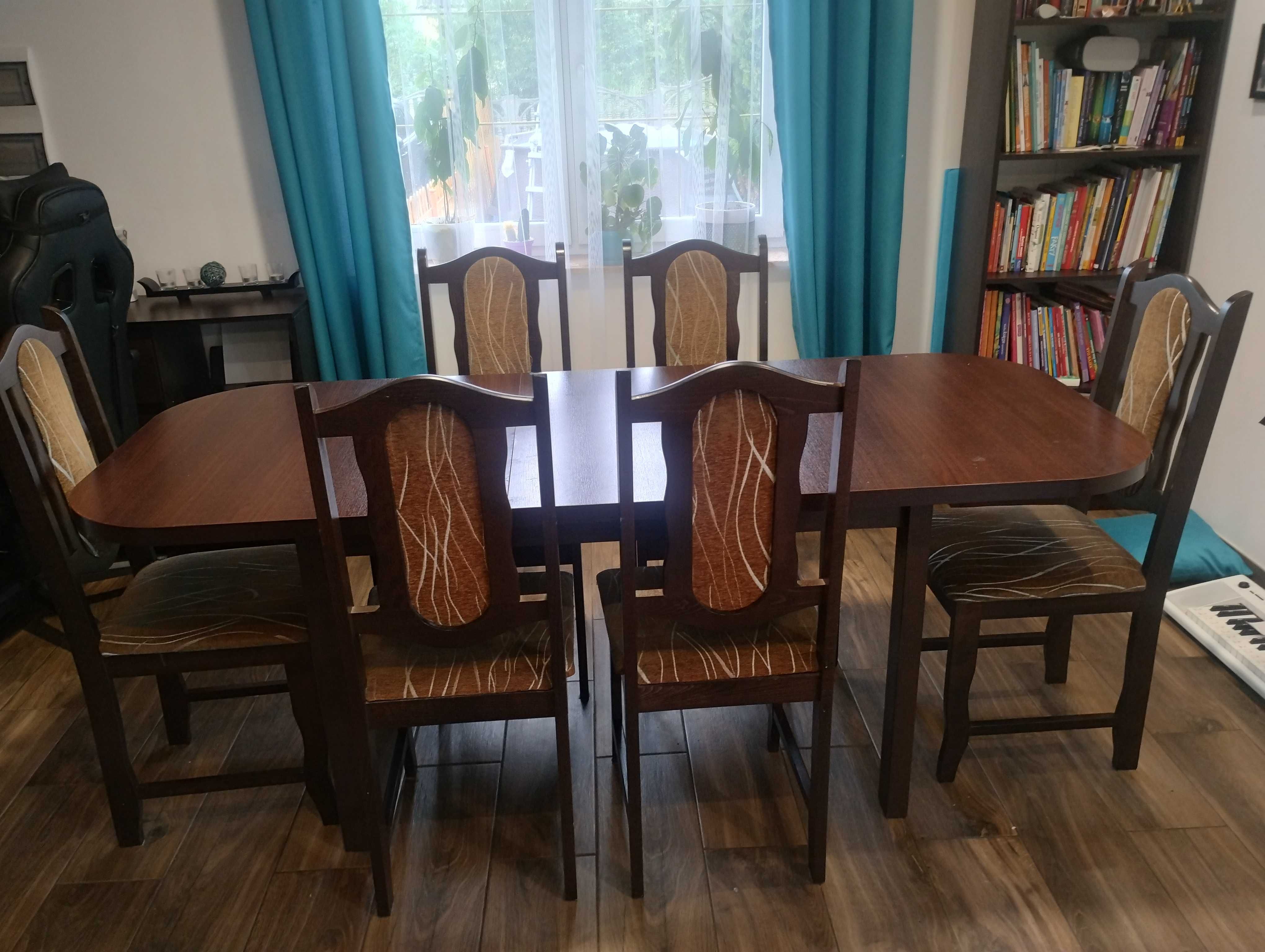 Rozkładany stół 150x80 z 6 krzesłami w zestawie