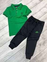 Komplet dres dla chłopca bluzka + spodnie polówka zielony 134/140