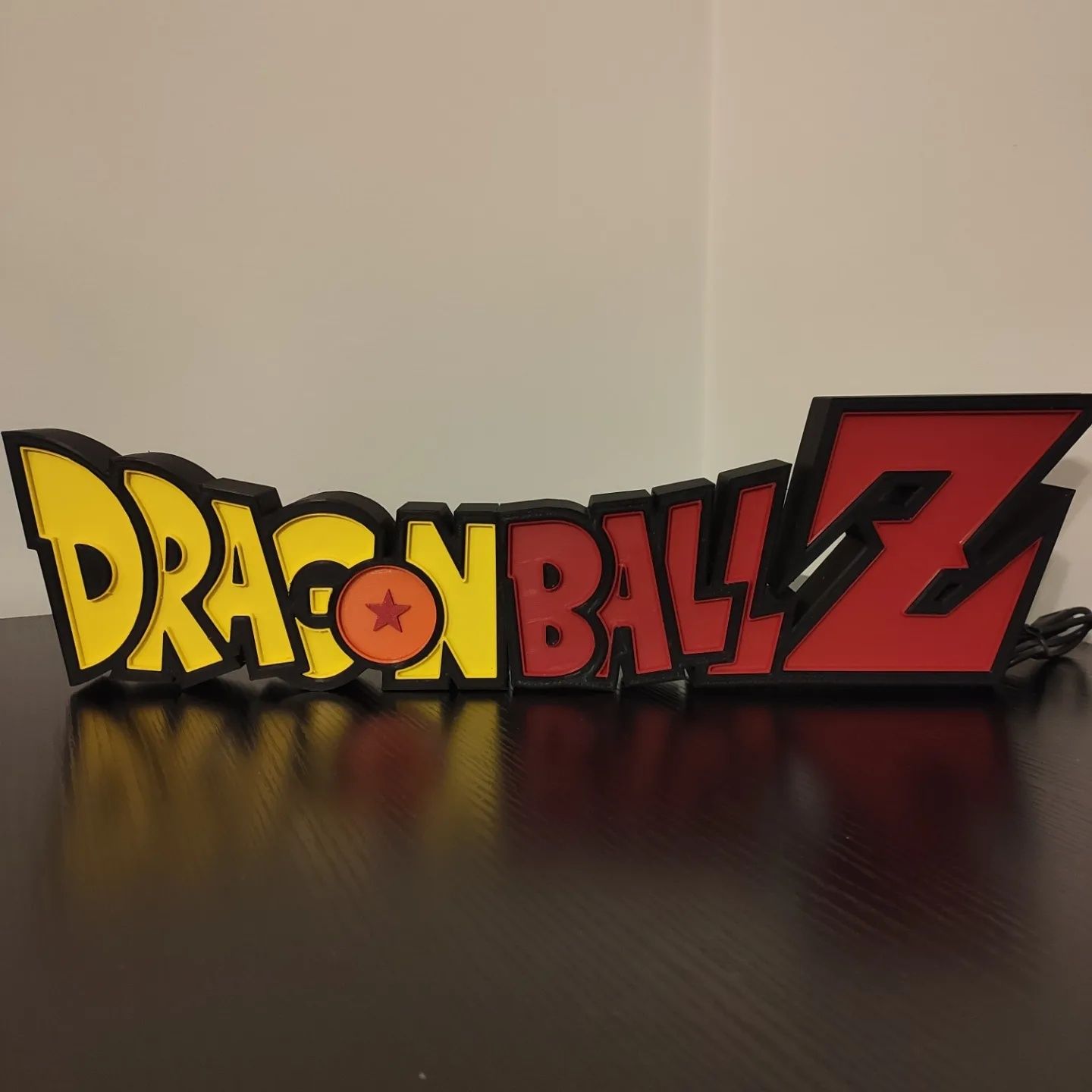 Logo Dragonball Z LED impressão 3D