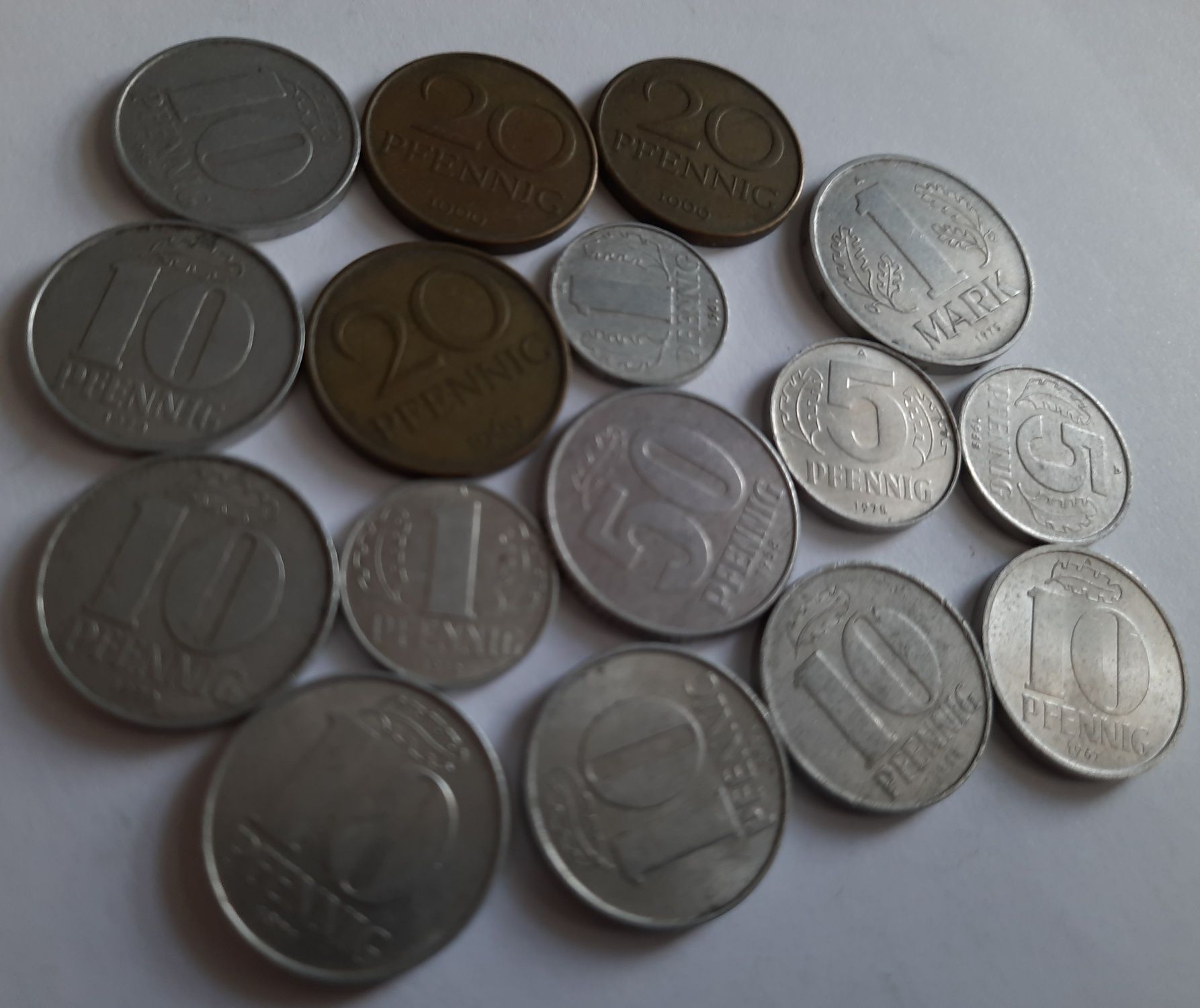 Moneta Niemcy NRD 1 marka 10 fenigów 5 fenigów i inne