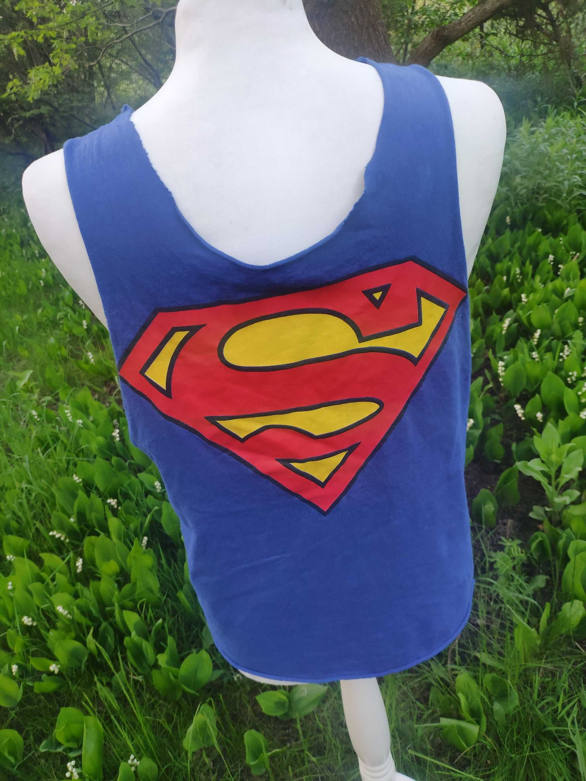 Koszulka niebieska bokserka podkoszulek bluzka Superman S M unisex