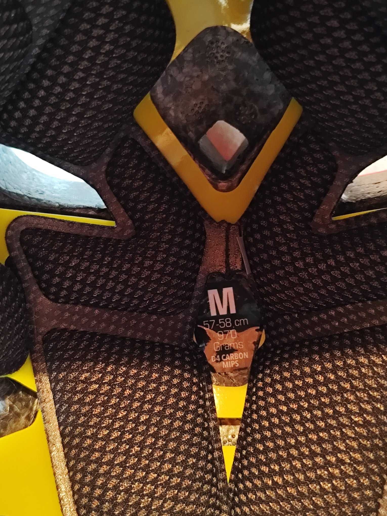 nowy kask Troy Lee Designs MTB D4 CARBON OMEGA Black/Yellow MIPS roz M
