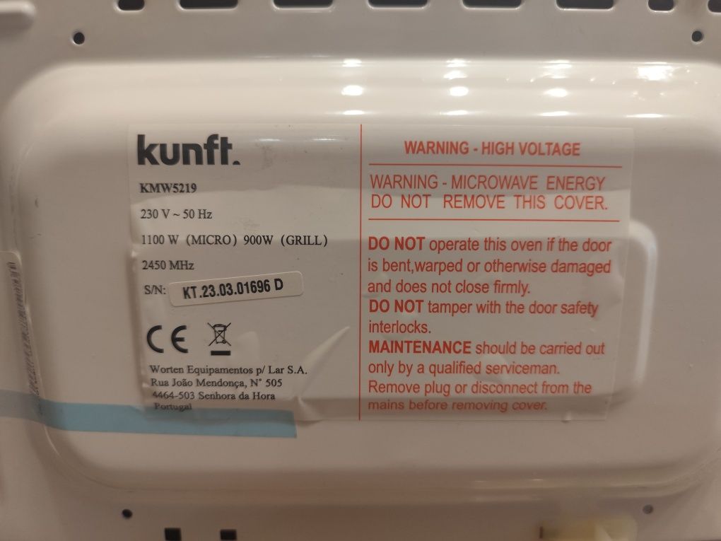 Micro-ondas KUNFT KMW-5219 (20 L - Com Grill - Branco)