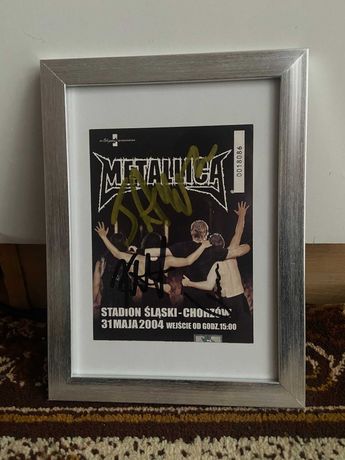 METALLICA bilet z koncertu Hetfield Hammett Ulrich oryg autografy