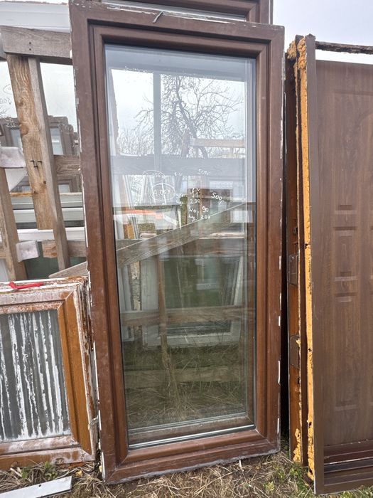 1x okno tarasowe 90x207 orzech (szerokie rozwierno uchylne wysylka Ru)