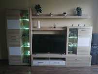 meblościanka CanCan 5 z podświetleniem LED black red white