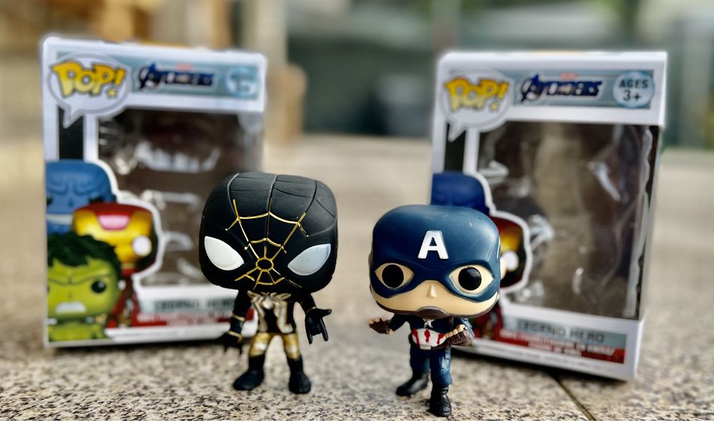 Bonecos POP Spider man e capitão América NOVOS