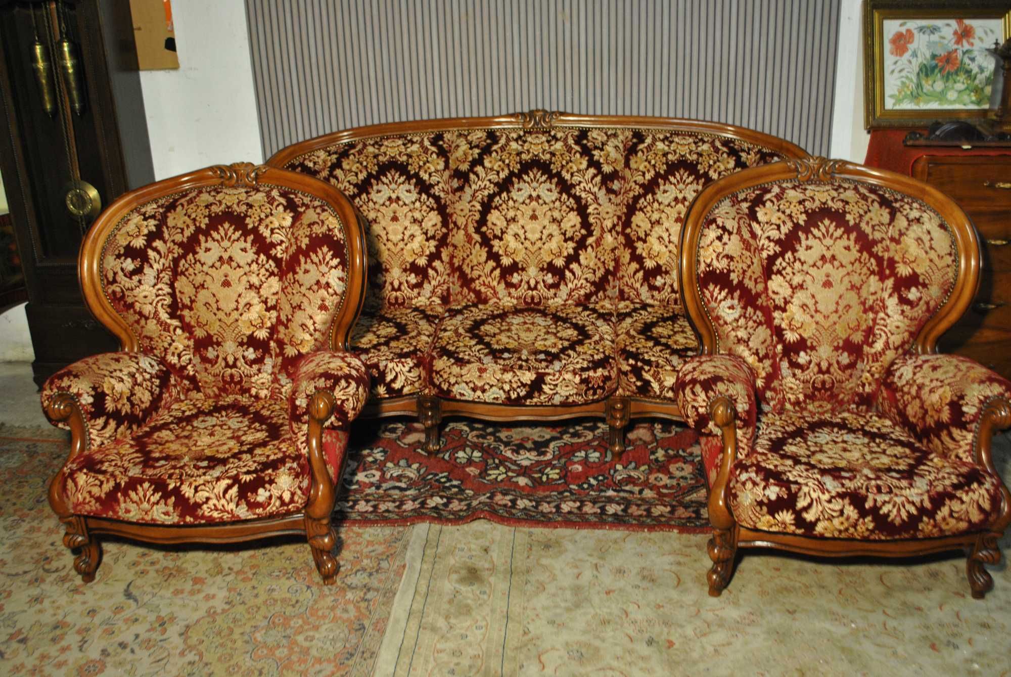 Wypoczynek Sofa 2 Fotele Ludwik  z Włoch