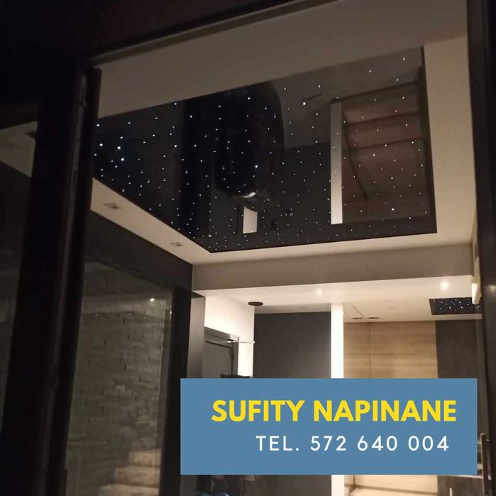 Sufity Napinane, Sufit Napinany, Nowoczesne Sufity, Czarny Połysk, LED