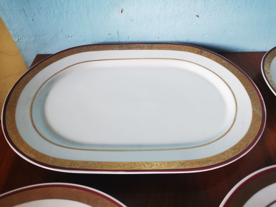 Serwis obiadowy dla 6 osób zlocona porcelana WŁOCŁAWEK lata 70 prl
