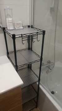 Metalowa półka szafka do kuchni łazienki salonu ozdobna czarna regał