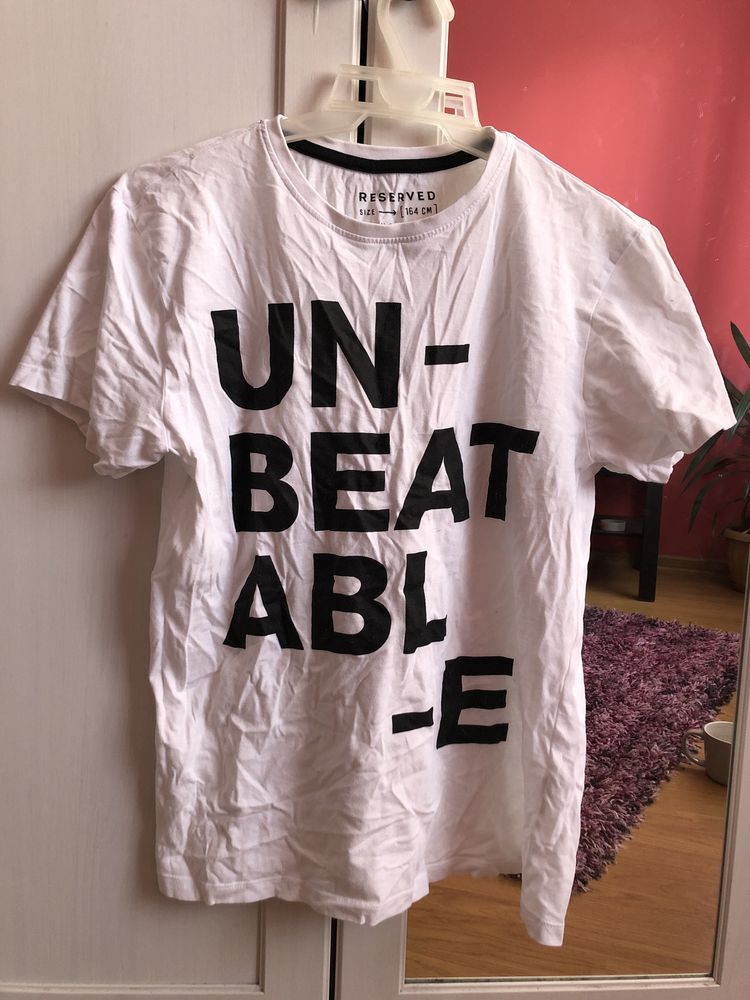 Koszulka t-shirt basic reserved 164 s unbeatable napis