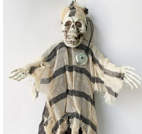 Подвесной декор Скелет на Хэллоуин, реагирует на звук, 50 см