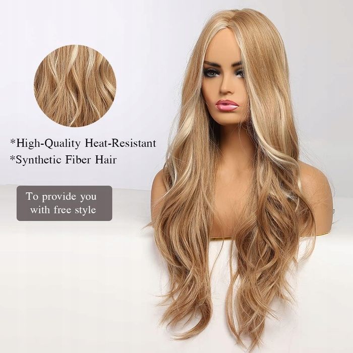 Peruka długie włosy syntetyczne blond