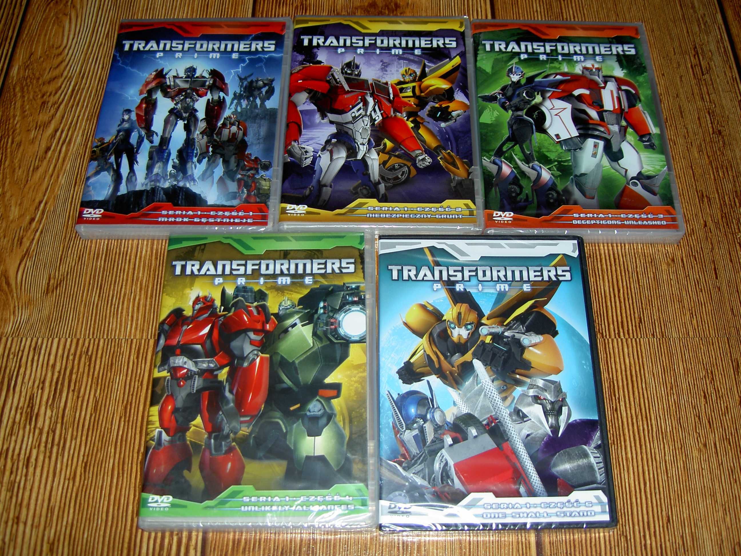 Transformers Prime 1-5 DVD NOWE w FOLII mrok niebezpieczny decepticons