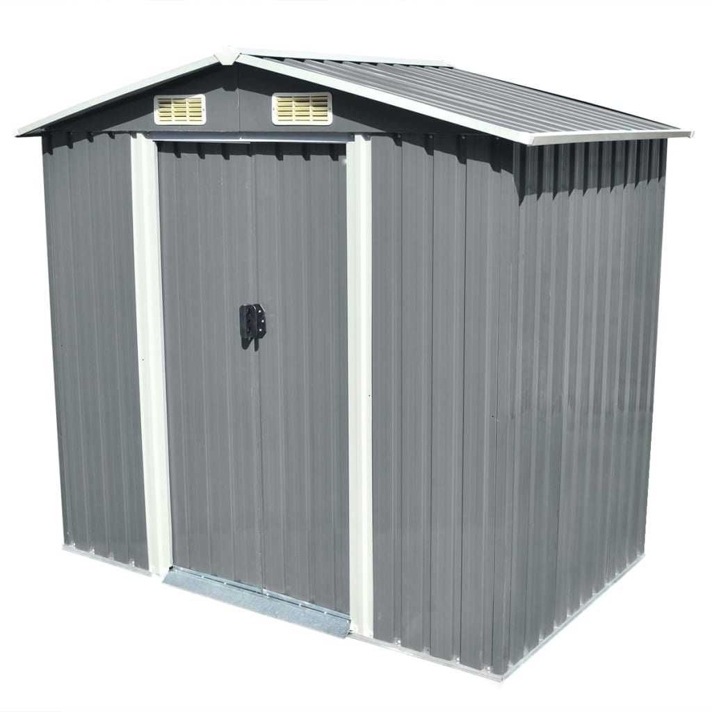 Abrigo de jardim em metal com portas de correr — 204x132x186 cm