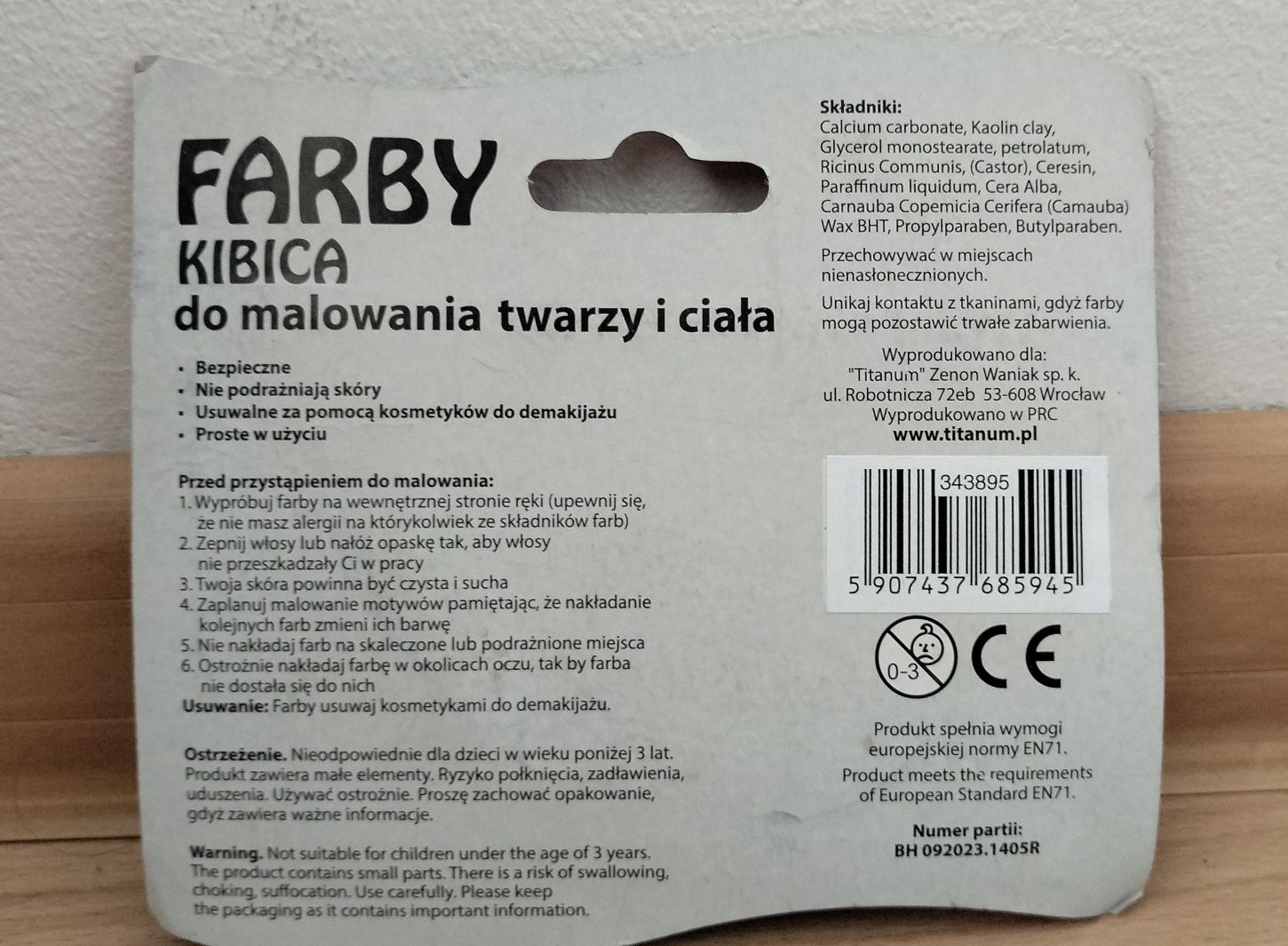 Farby kibica do malowania twarzy i ciała, białe i czerwone