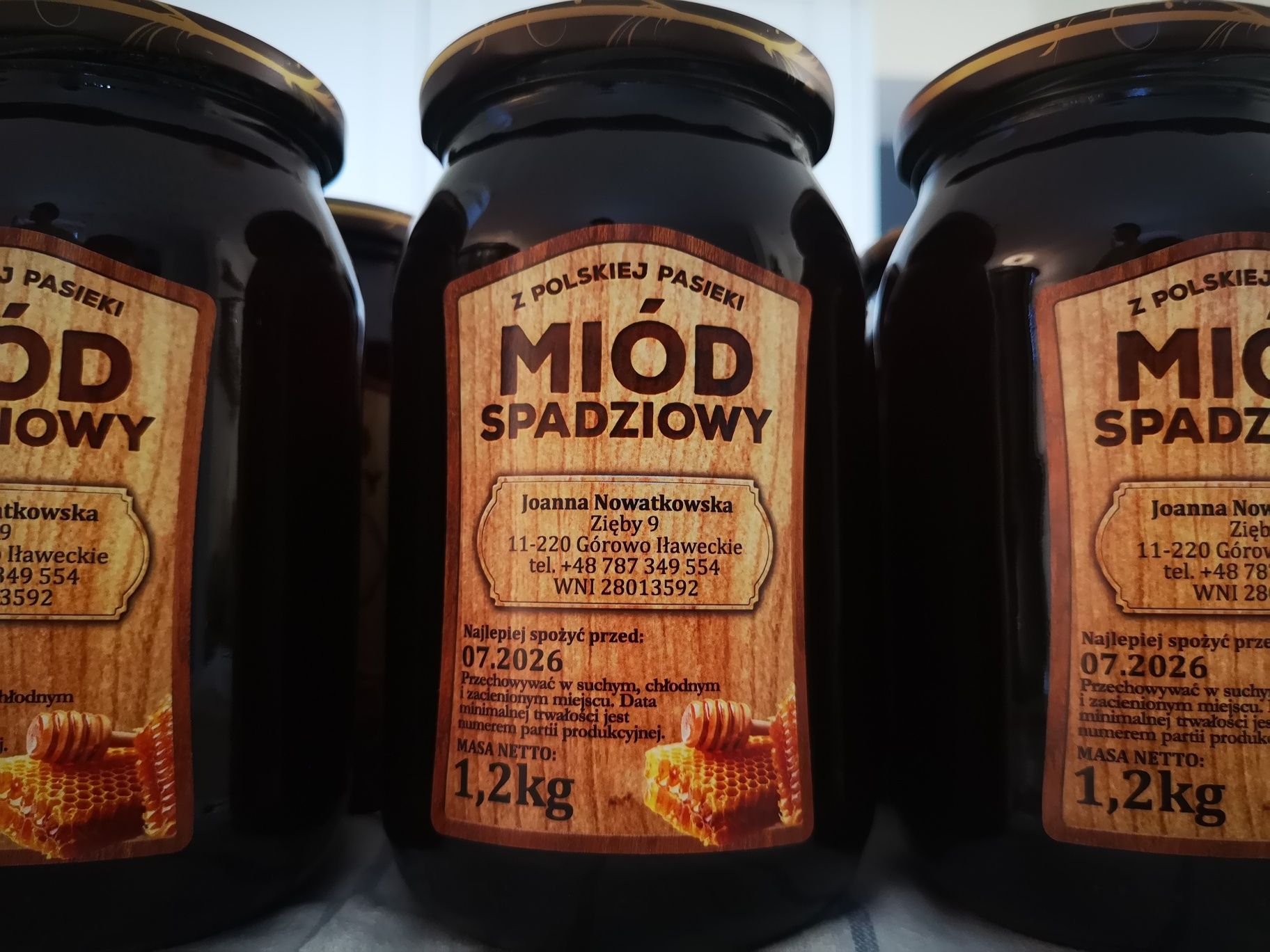 Miód spadziowy 2023 - słoik 900ml - 1,2kg