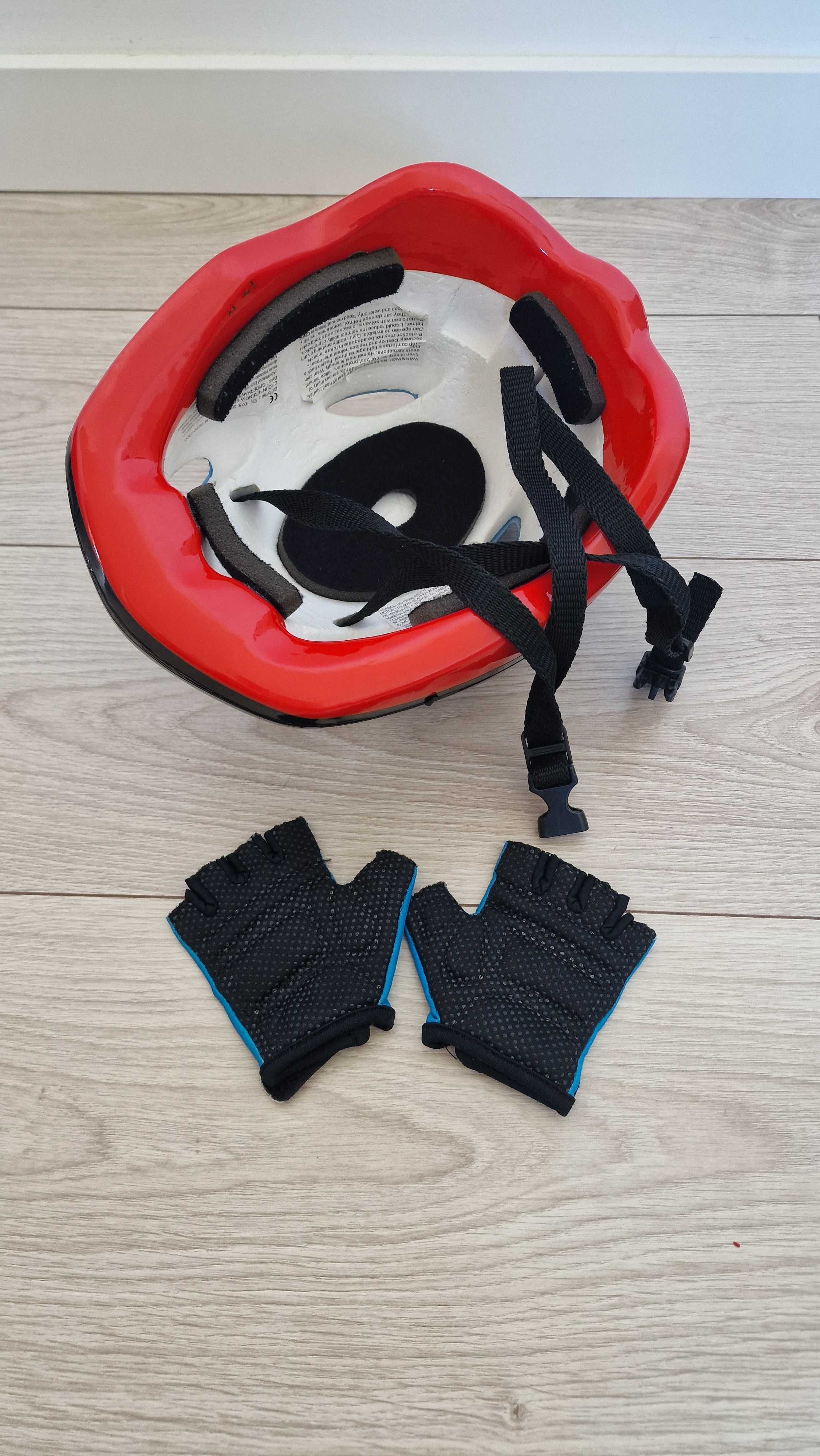 Capacete + luvas bicicleta criança_COMO NOVOS