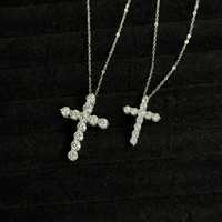 Кольє із діамантами (муассанітами) 1.1 та 3.3 ct з підвіскою хрестик