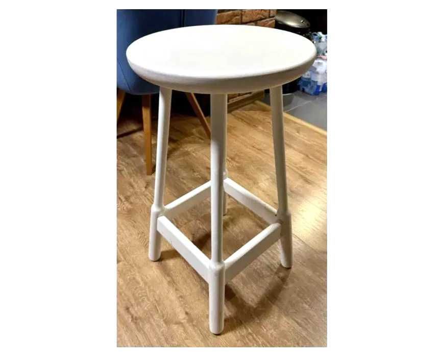 Białe krzeslo typu hoker, wysokie 75cm. Mało używane stan BDB.