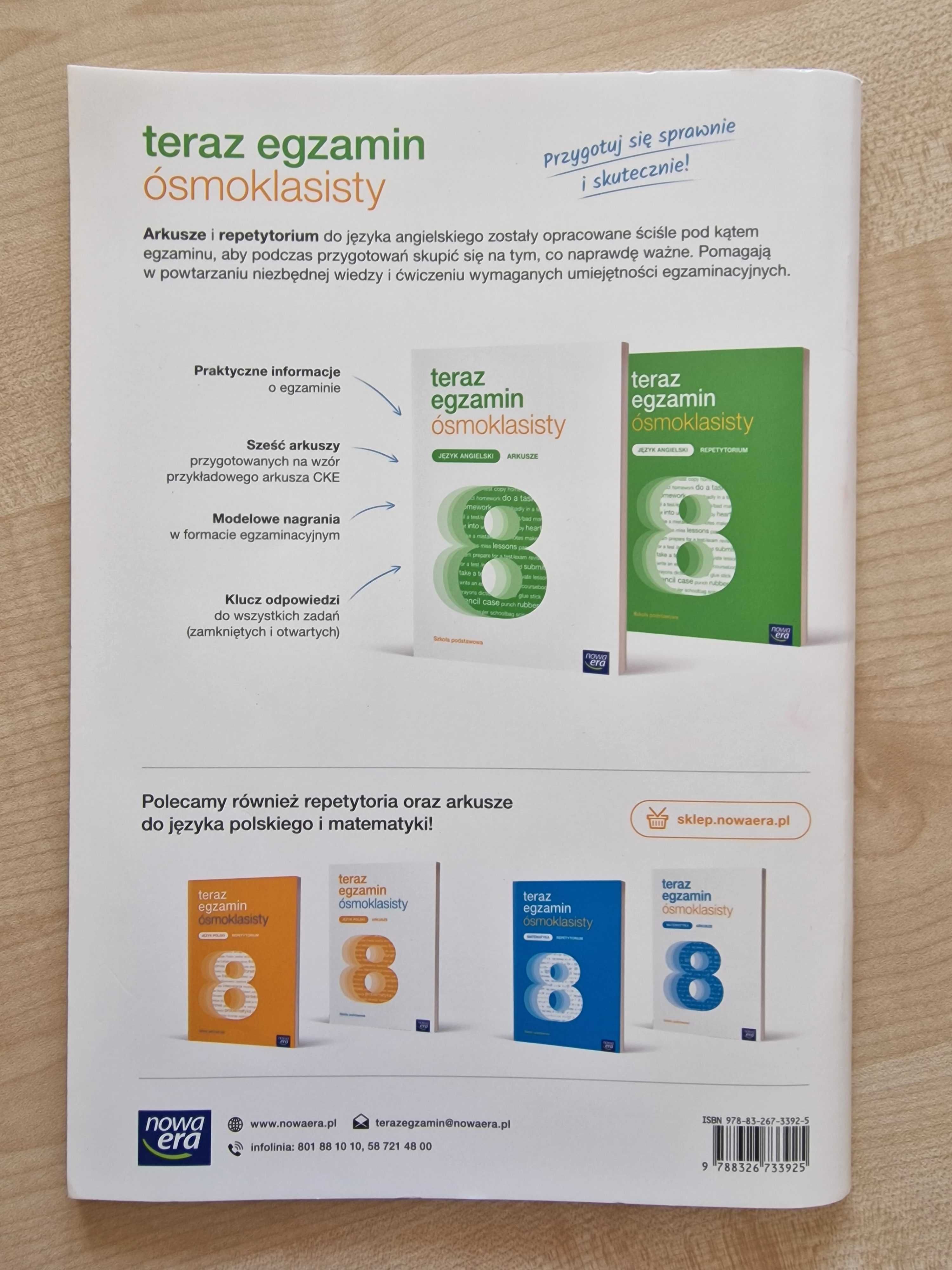 Arkusze, Teraz egzamin ósmoklasisty, Język Angielski, Nowa Era