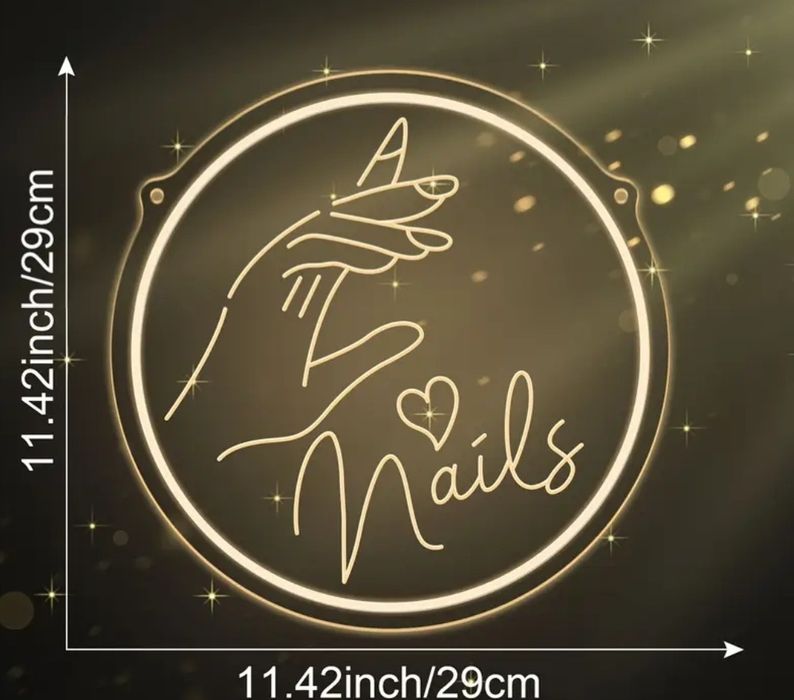 Неонова led вивіска Nails нігті манікюр