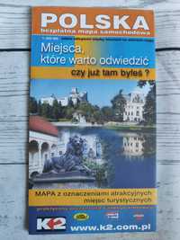 Mapa samochodowa POLSKA miejsca, które warto odwiedzić